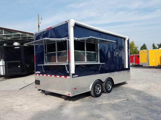 8.5' x 16' Indigo Blue Enclosed Pharmaceutical Trailer