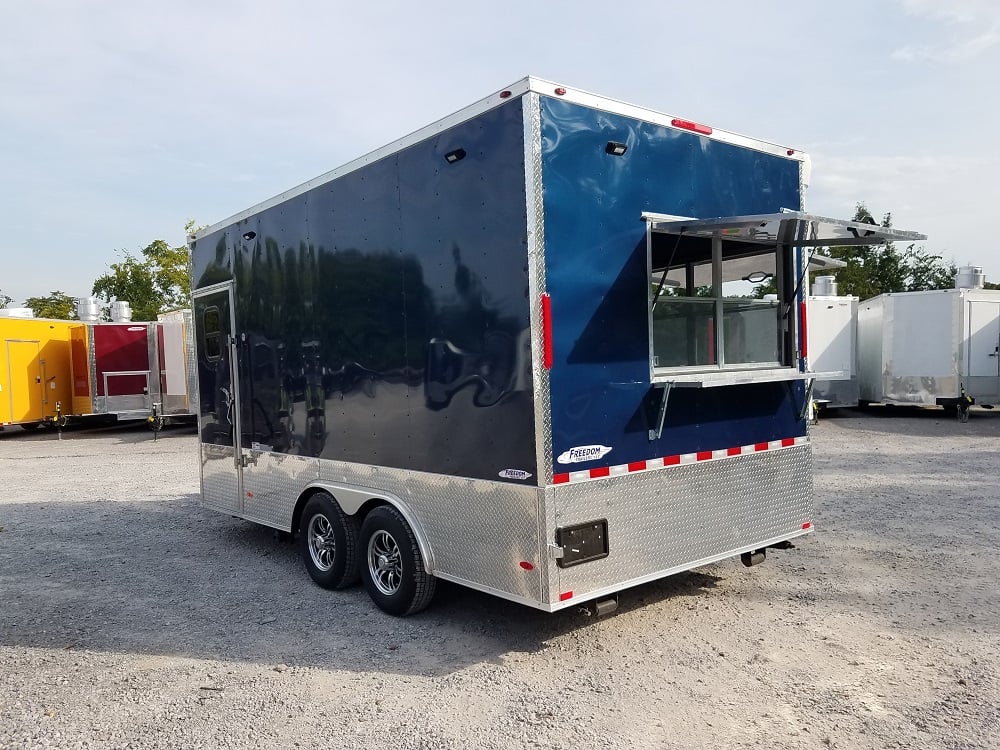 8.5' x 16' Indigo Blue Enclosed Pharmaceutical Trailer