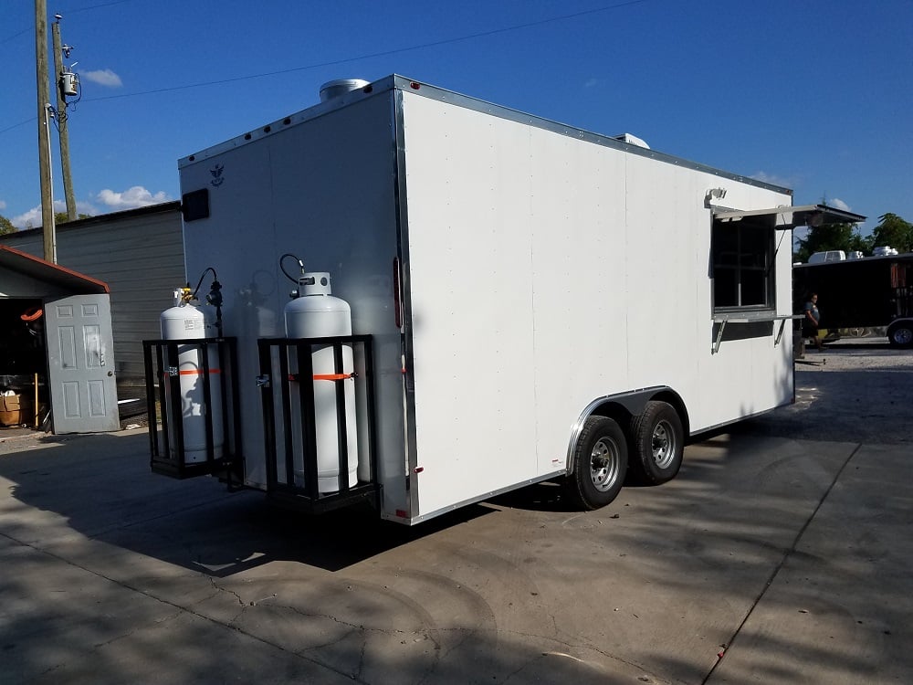 8.5' x 20' White Custom Concession Food Trailer With Appliances