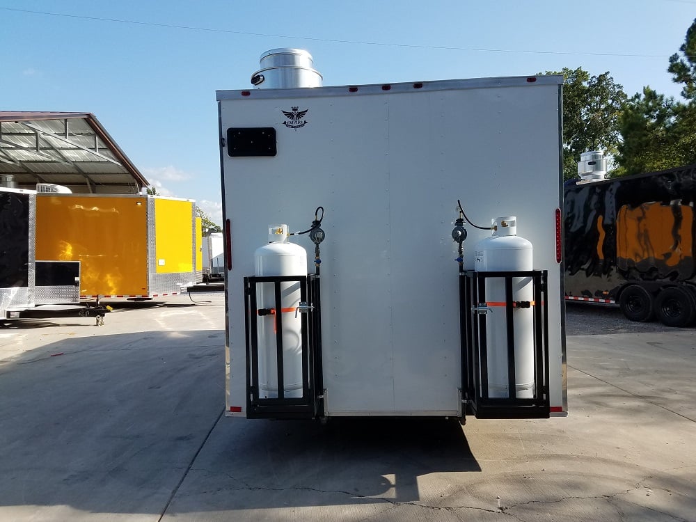 8.5' x 20' White Custom Concession Food Trailer With Appliances