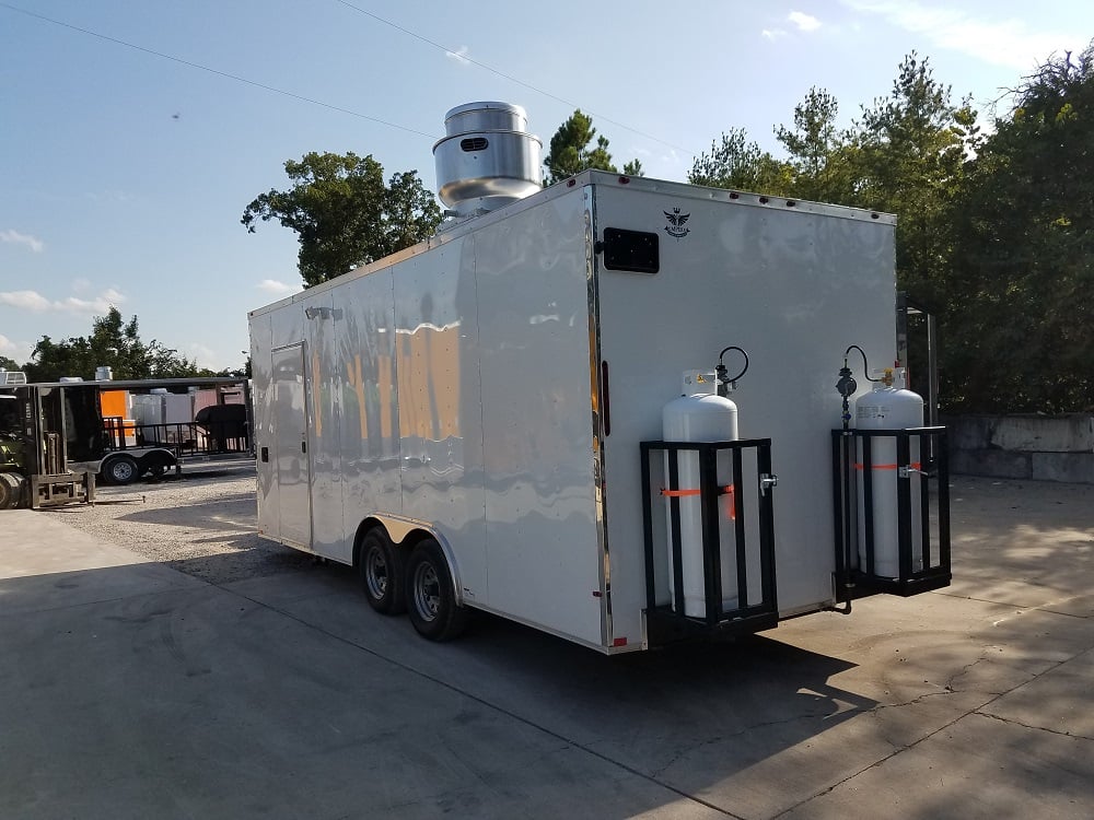 8.5' x 20' White Custom Concession Food Trailer With Appliances