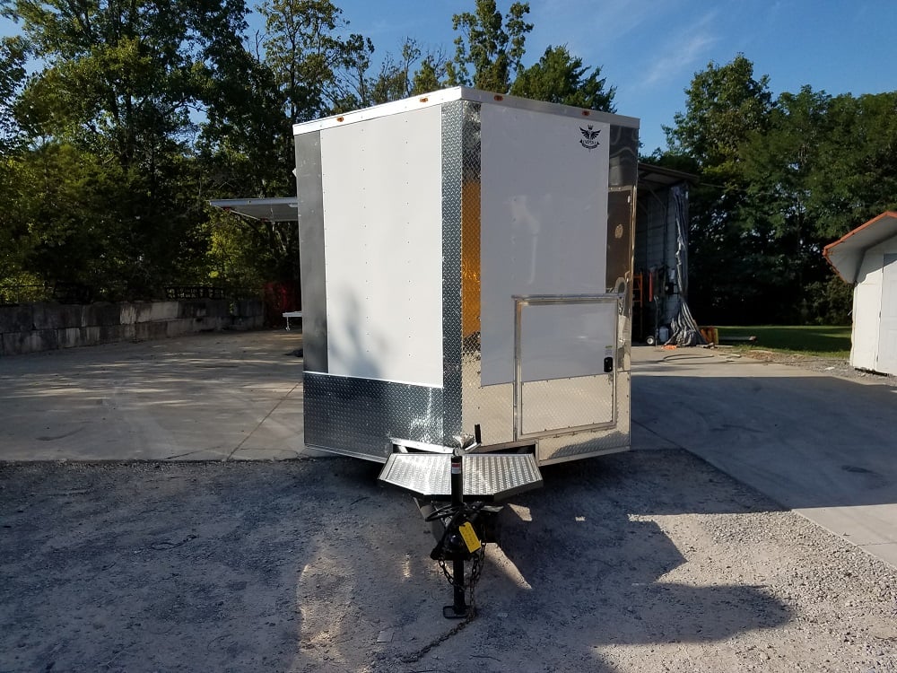 8.5' x 20' White Custom Concession Food Trailer With Appliances