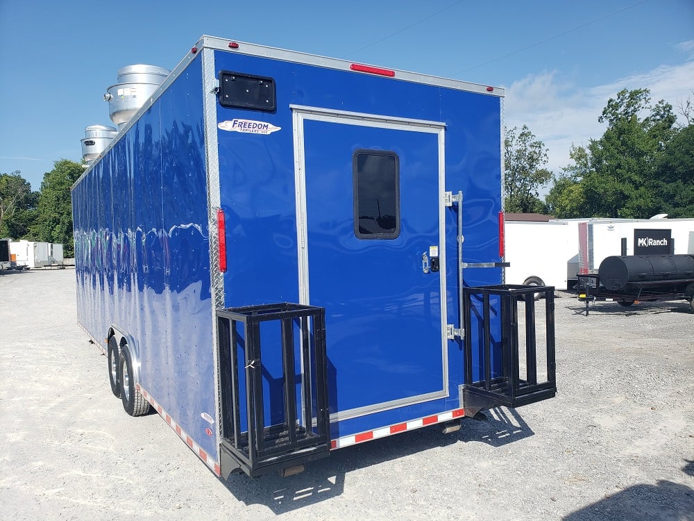 8.5' x 28' Cobalt Blue Catering Food Trailer