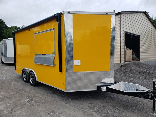 8.5 x 16 Penske Yellow Concession Food Trailer