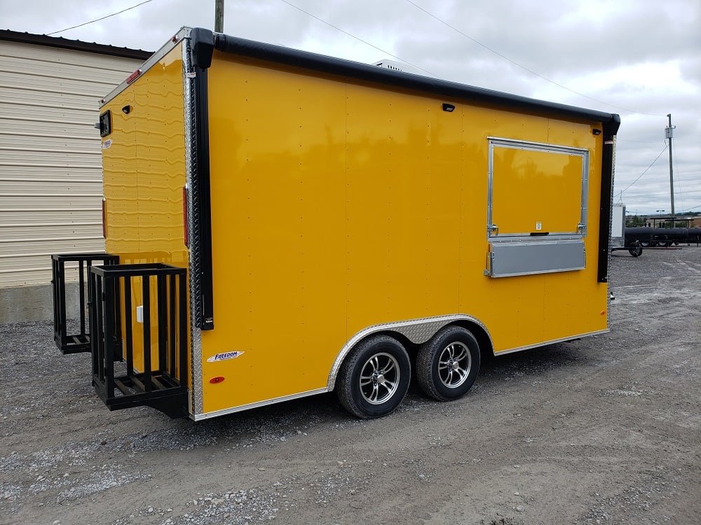 8.5 x 16 Penske Yellow Concession Food Trailer