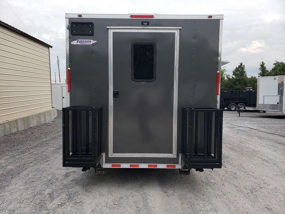 8.5' x 28' Charcoal Grey Concession Food Trailer