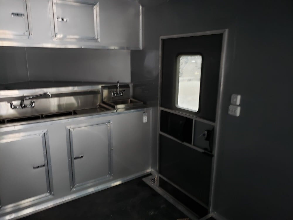 8.5' x 28' Charcoal Grey Concession Food Trailer