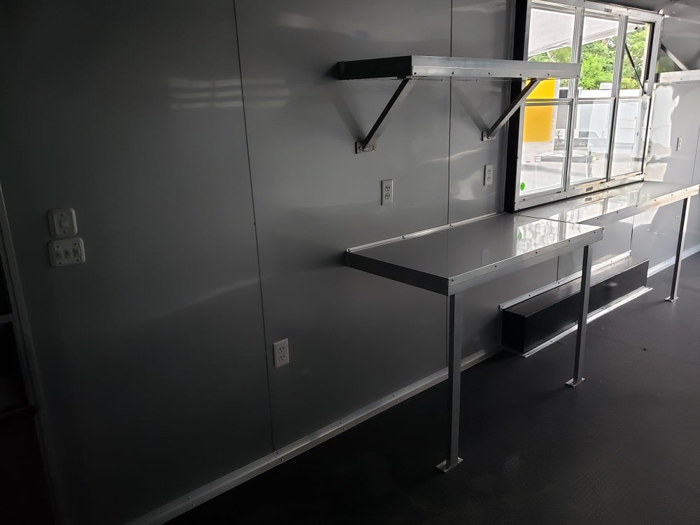 8.5' x 28' Charcoal Grey Concession Food Trailer