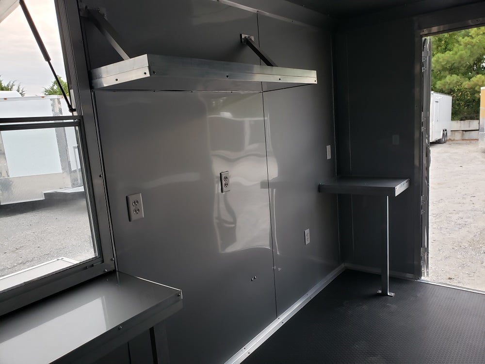 8.5' x 28' Charcoal Grey Concession Food Trailer