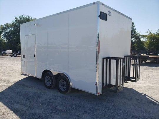 8.5' x 16' White Concession Food Trailer With Appliances
