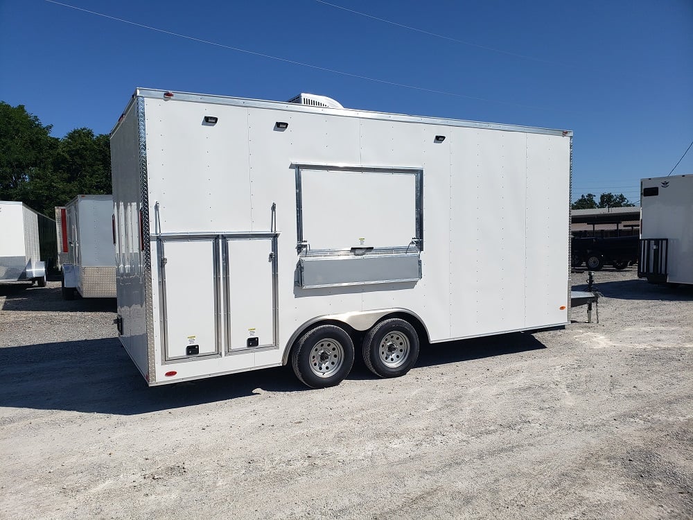 8.5 x 18 White Concession Food Trailer