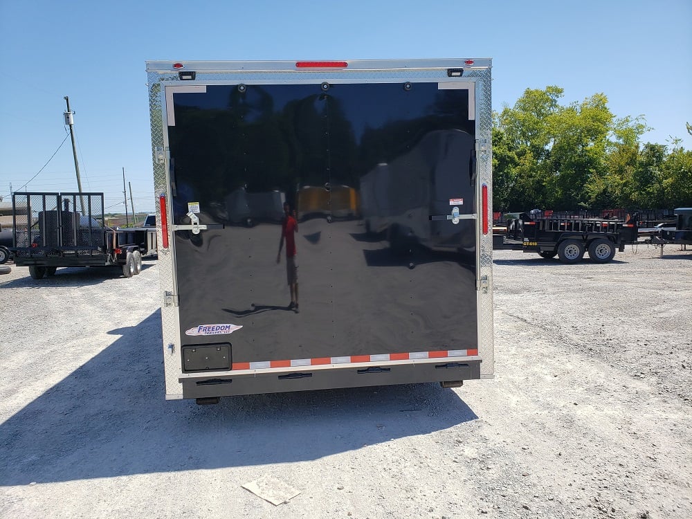 8.5' x 22' Black Porch Style Concession Food Trailer