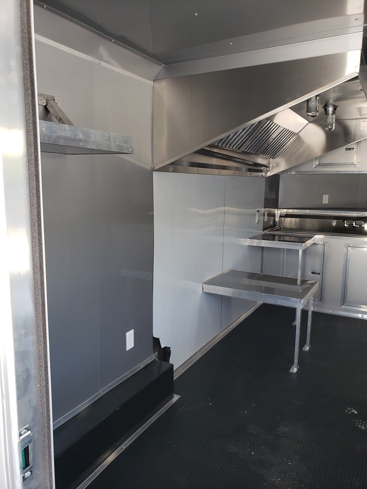 8.5' x 22' Black Porch Style Concession Food Trailer