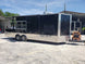 8.5' x 24' Porch Style Black Concession Food Trailer With Appliances