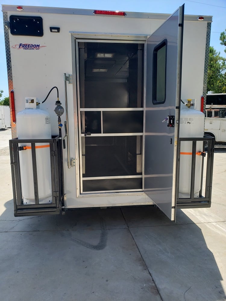 8.5' x 18' White Concession Food Trailer with Restroom and Appliances