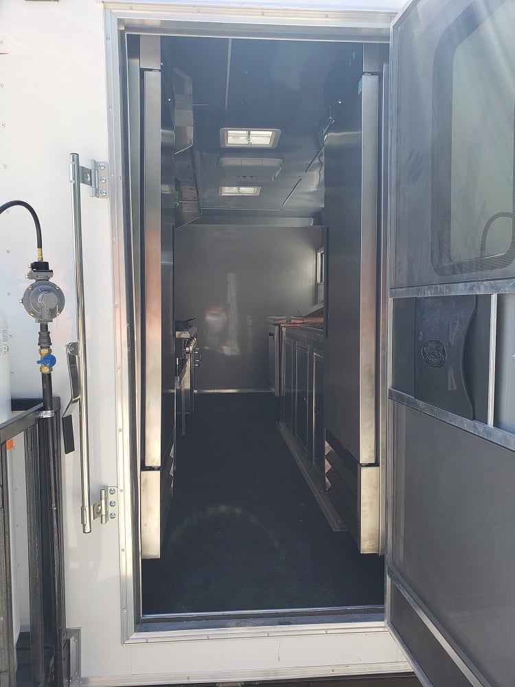 8.5' x 18' White Concession Food Trailer with Restroom and Appliances