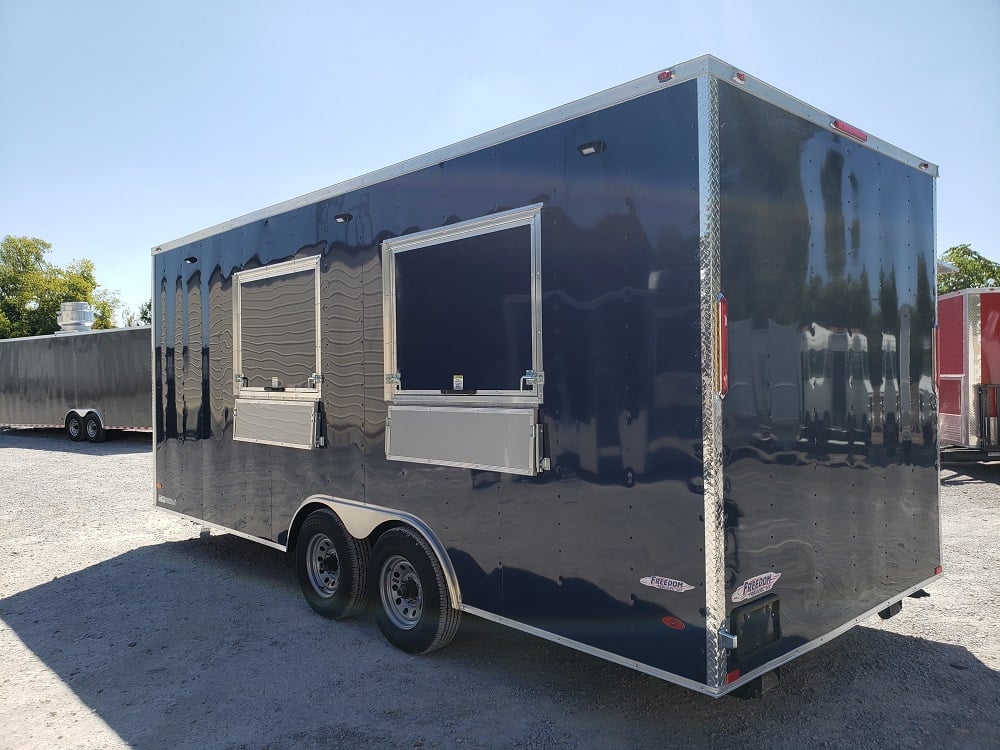 8.5 x 20 Blue Concession Food Trailer