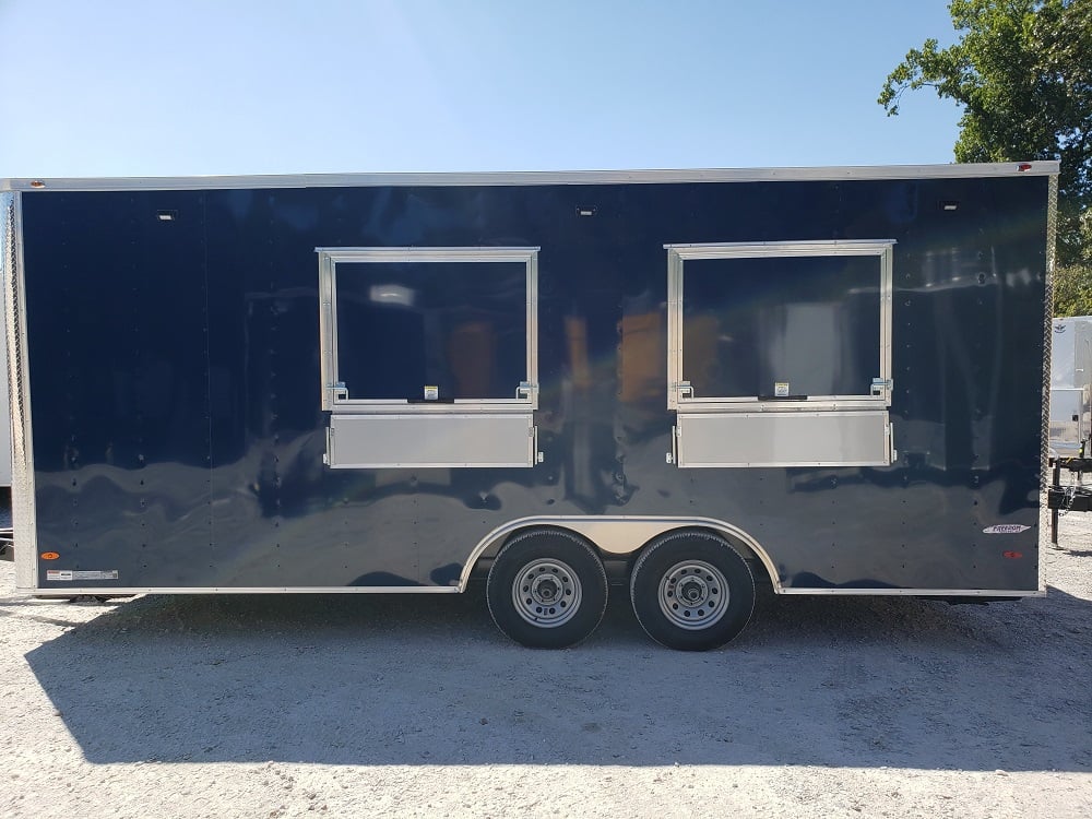 8.5 x 20 Blue Concession Food Trailer