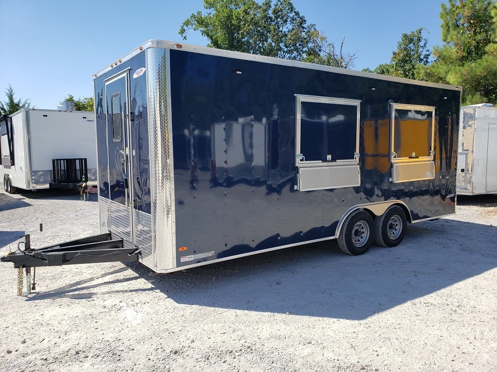 8.5 x 20 Blue Concession Food Trailer