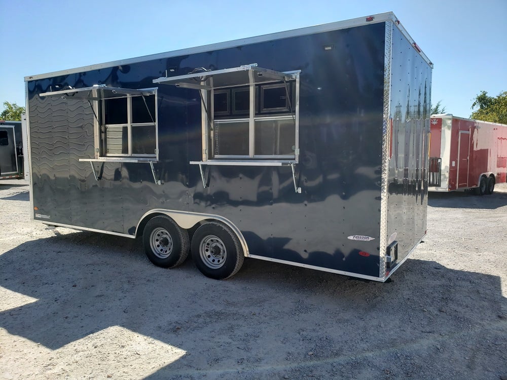 8.5 x 20 Blue Concession Food Trailer