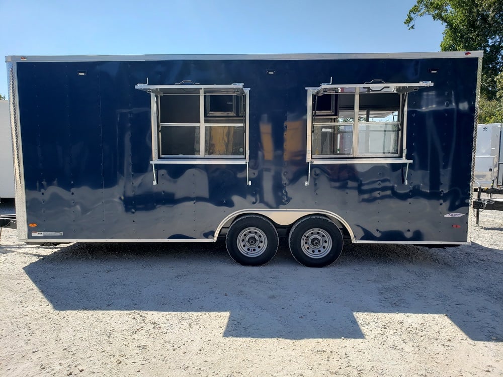 8.5 x 20 Blue Concession Food Trailer