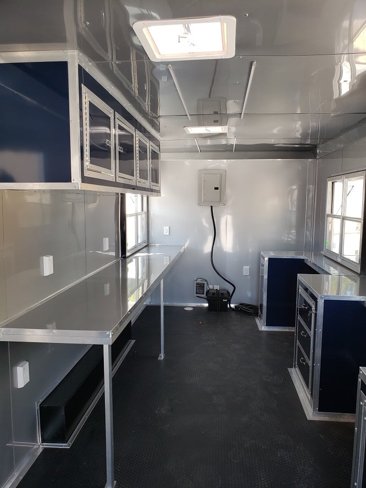 8.5 x 20 Blue Concession Food Trailer