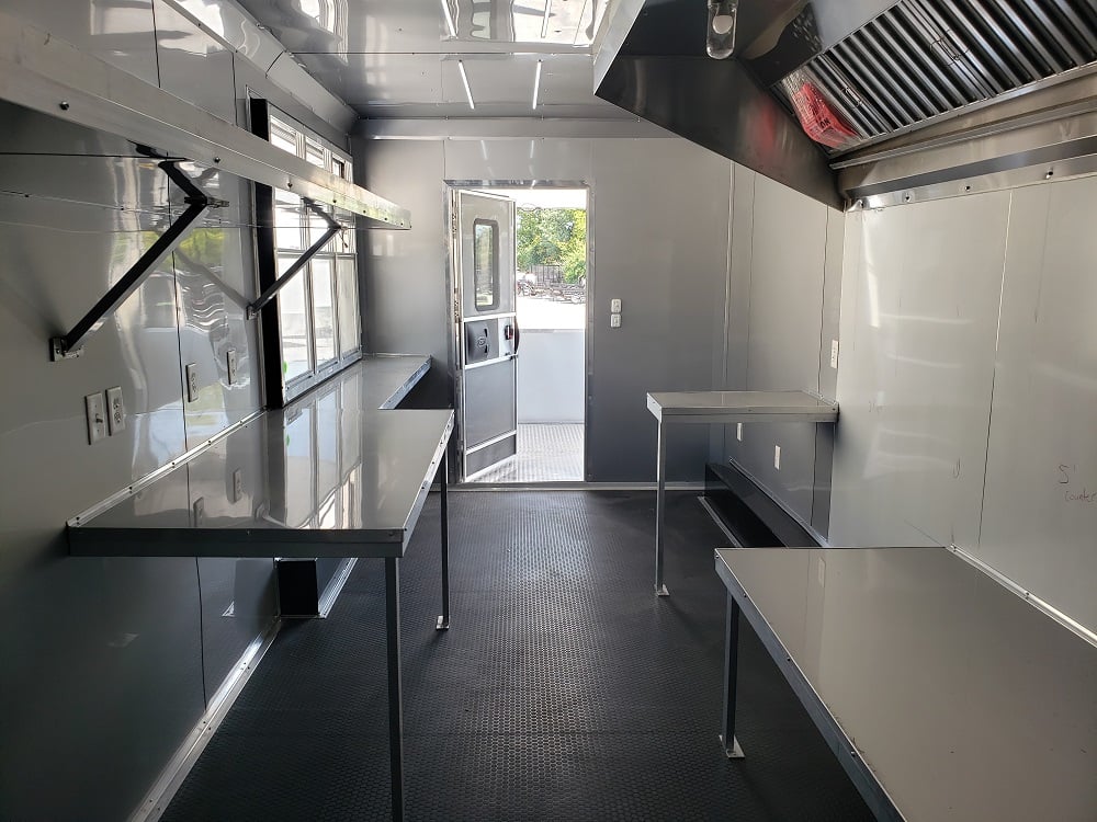 8.5 x 30 White Porch Style Concession Food Trailer