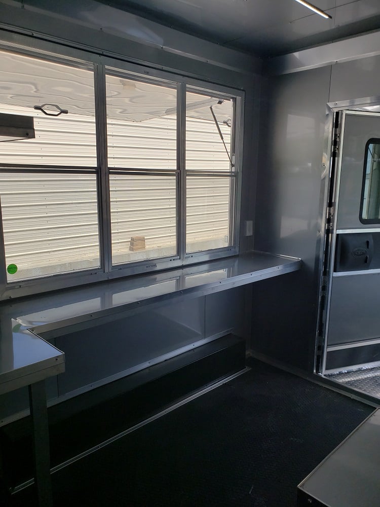 8.5 x 30 White Porch Style Concession Food Trailer