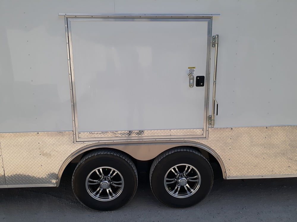 White Custom Enclosed Trailer 8.5' X 26' Car Hauler