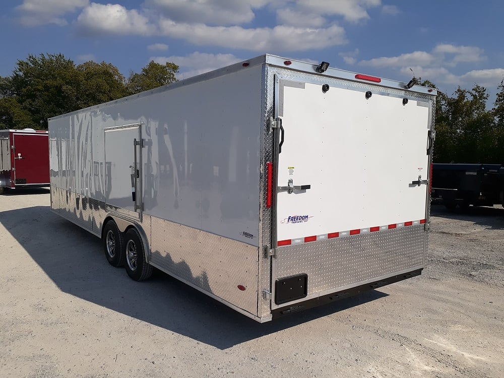 White Custom Enclosed Trailer 8.5' X 26' Car Hauler