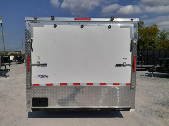 White Custom Enclosed Trailer 8.5' X 26' Car Hauler