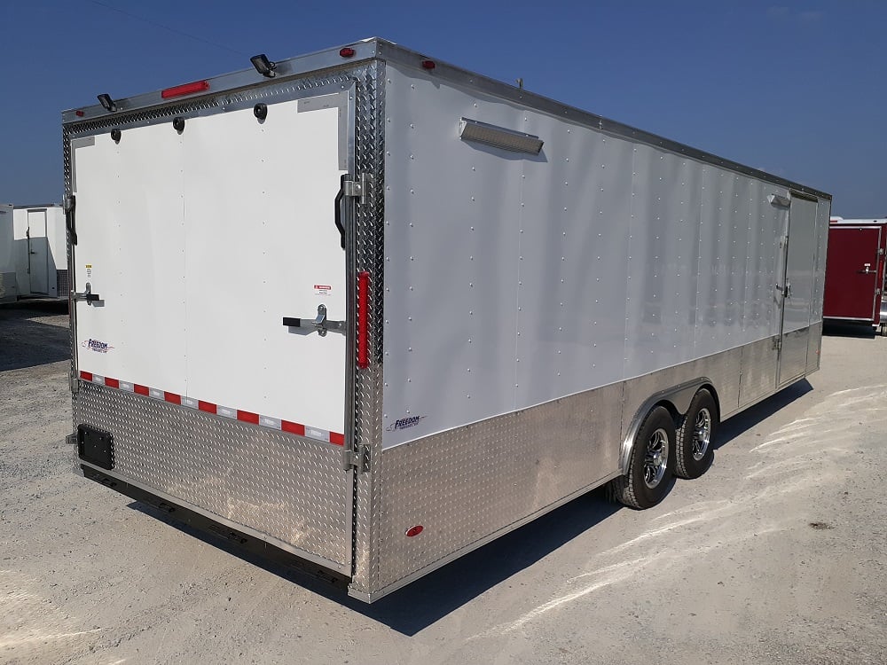 White Custom Enclosed Trailer 8.5' X 26' Car Hauler