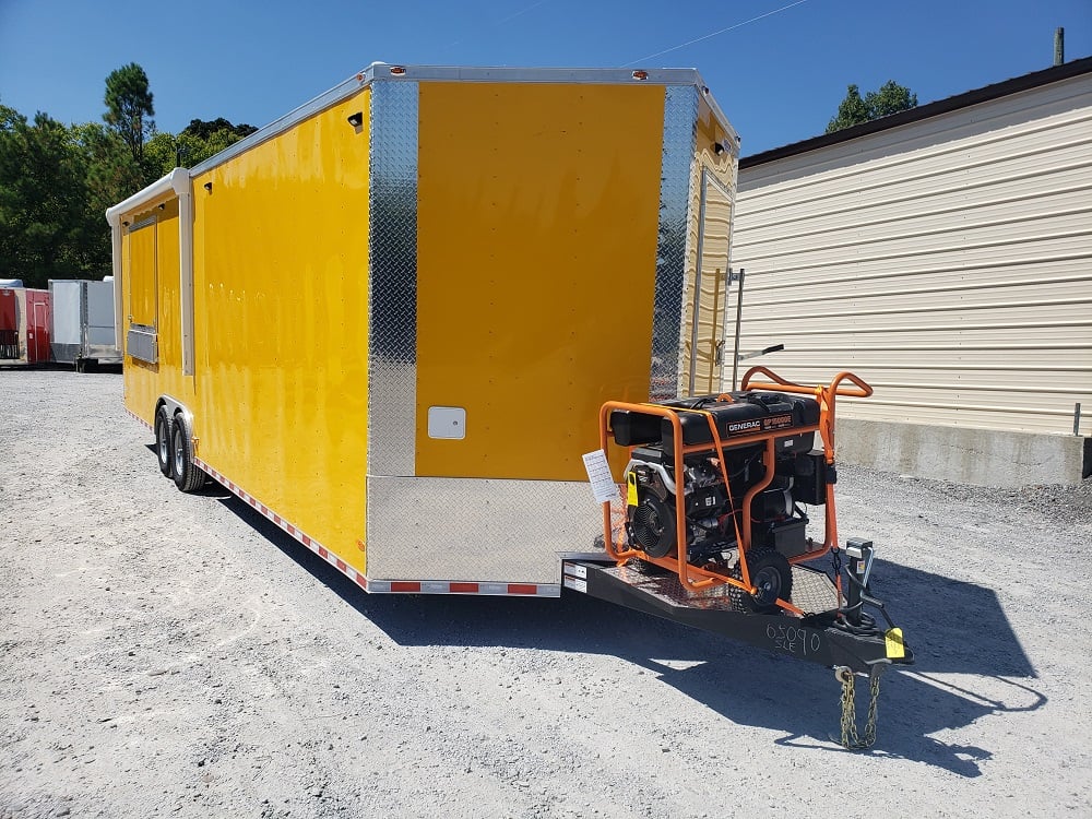 8.5' x 28' Yellow Food Concession Trailer With Appliances