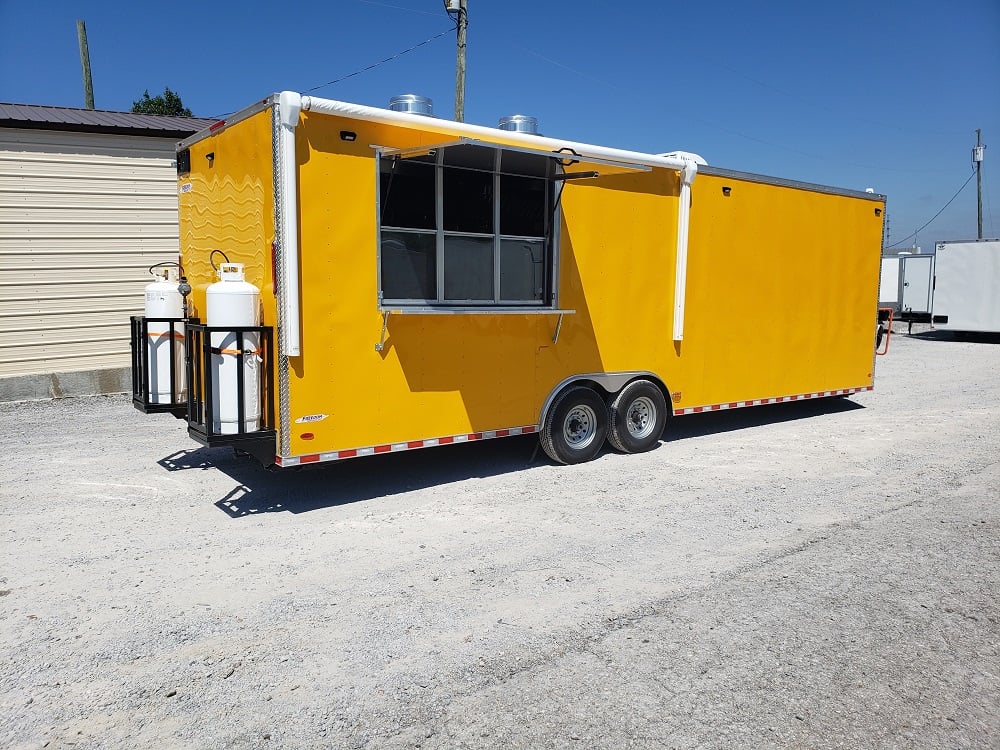 8.5' x 28' Yellow Food Concession Trailer With Appliances