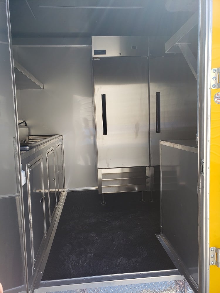 8.5' x 28' Yellow Food Concession Trailer With Appliances