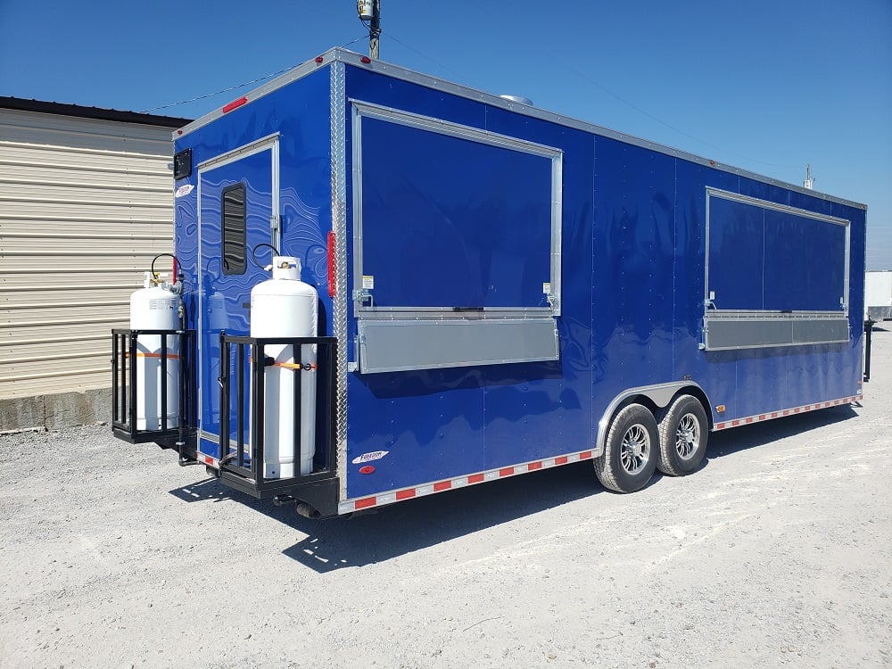 8.5' x 28' Cobalt Blue Catering Concession Food Trailer With Appliances