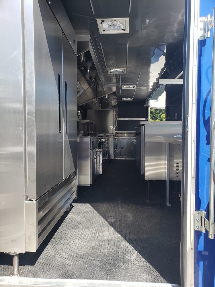 8.5' x 28' Cobalt Blue Catering Concession Food Trailer With Appliances