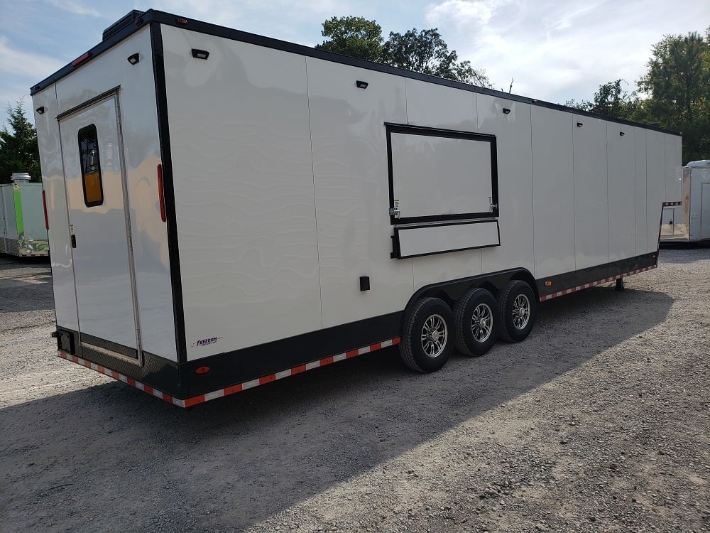 8.5' x 40' White Gooseneck Concession Food Trailer