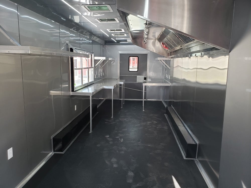 8.5' x 40' White Gooseneck Concession Food Trailer