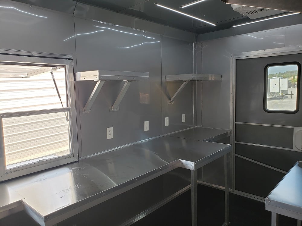 8.5' x 40' White Gooseneck Concession Food Trailer