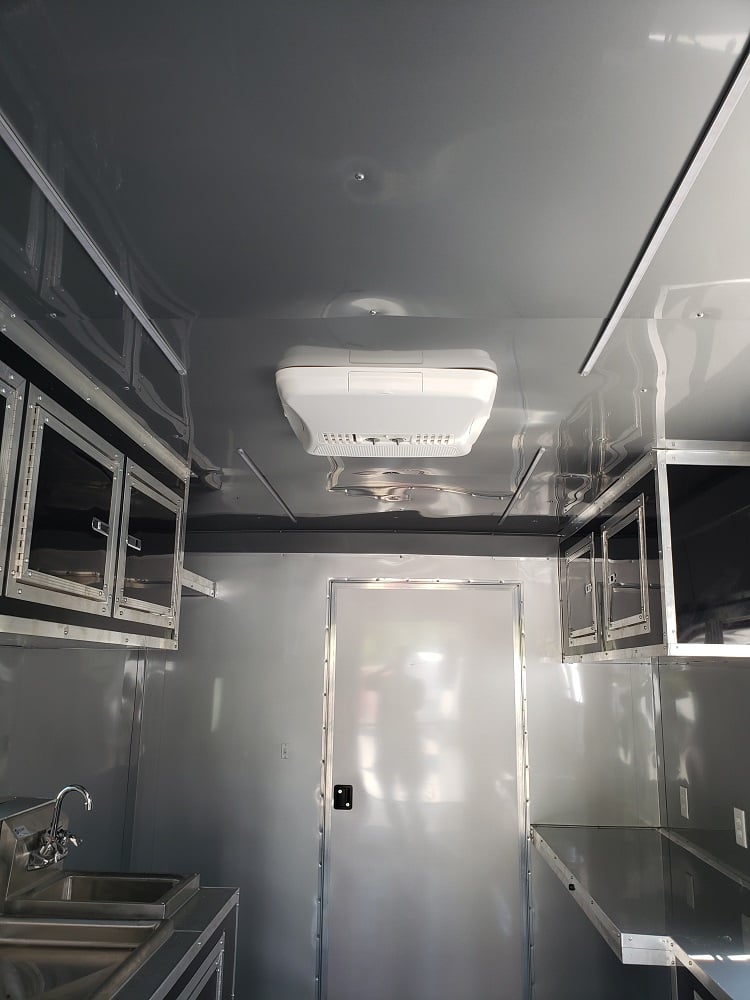 8.5 x 30 Silver Porch Style Concession Food Trailer