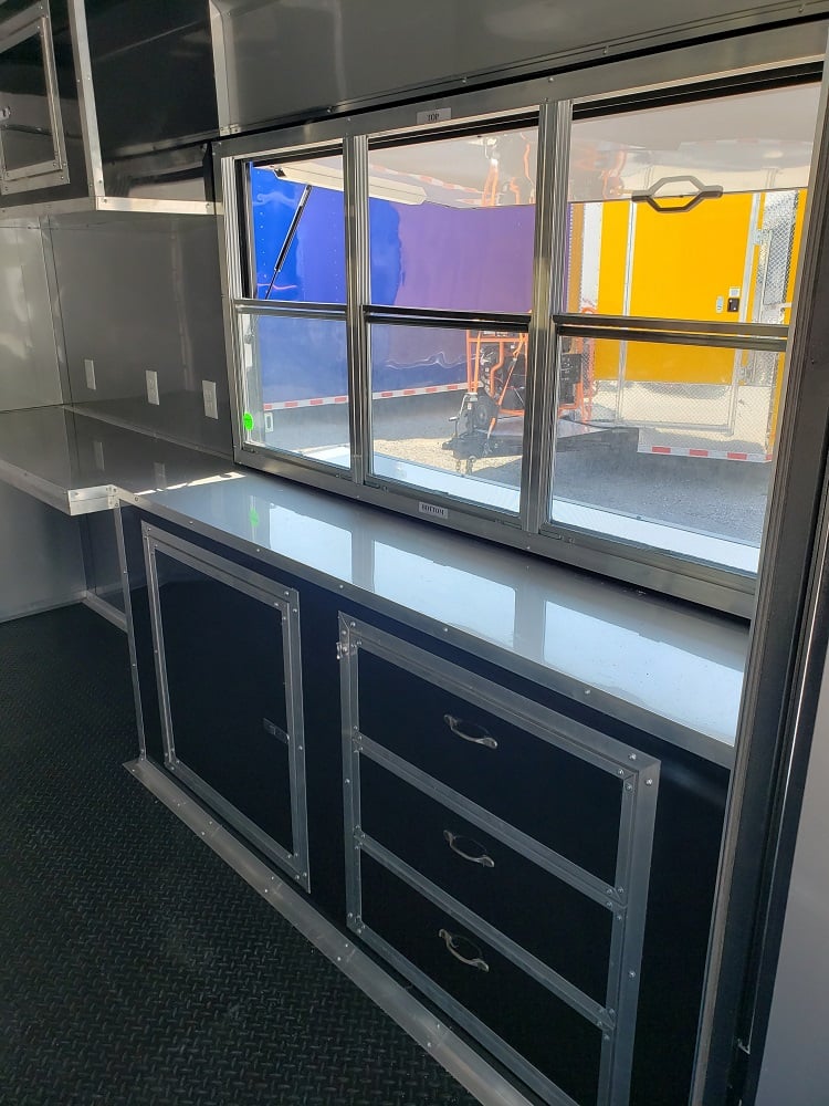 8.5 x 30 Silver Porch Style Concession Food Trailer