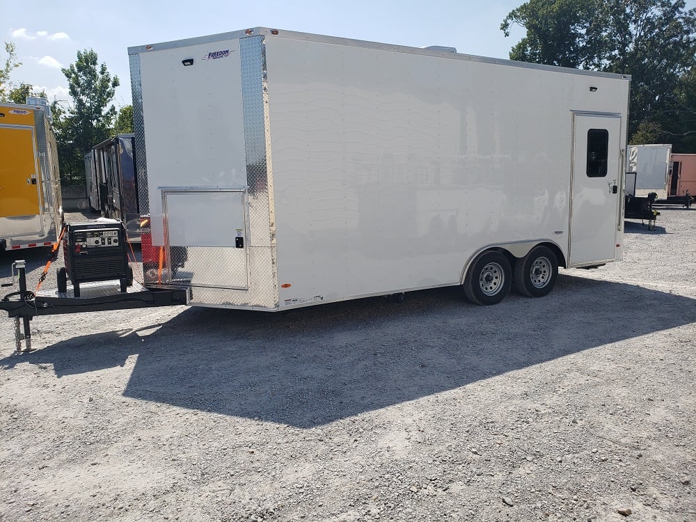 8.5' x 18' White Concession Food Trailer With Appliances