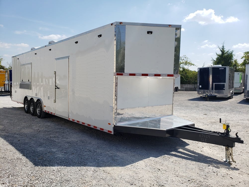 8.5' x 32' White Vending Concession Food Trailer