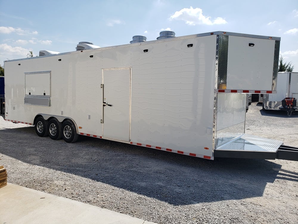 8.5' x 32' White Vending Concession Food Trailer