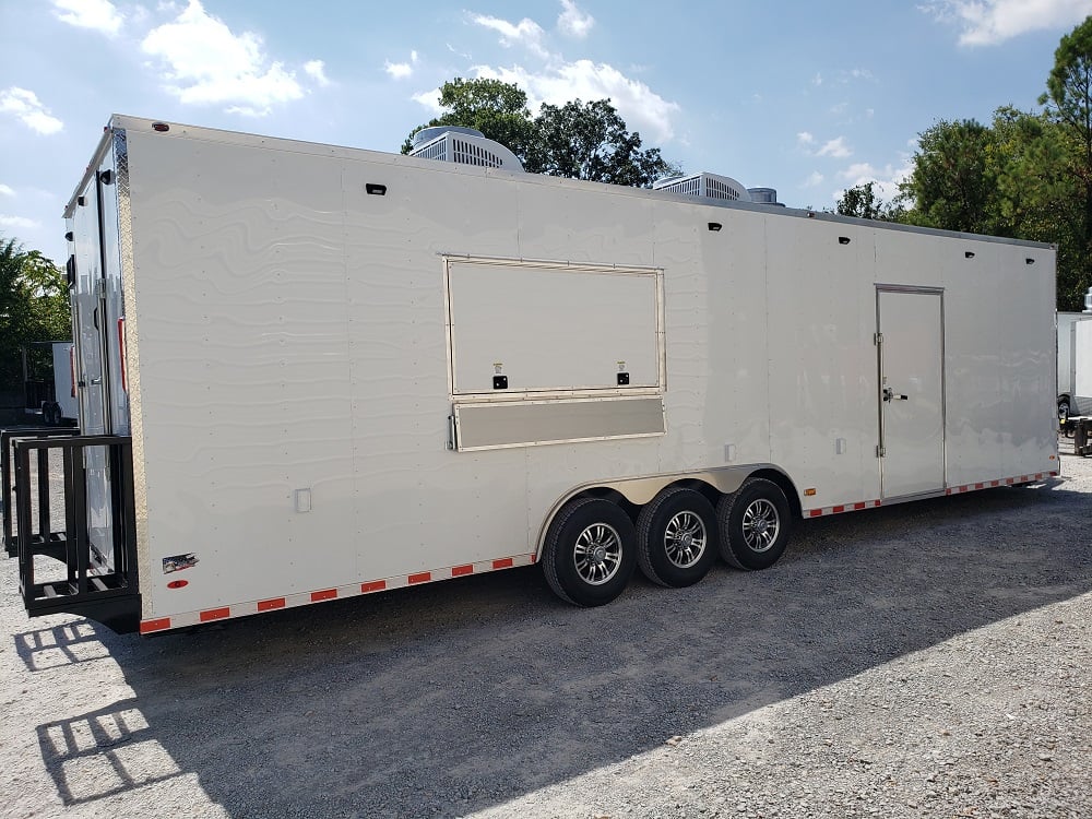 8.5' x 32' White Vending Concession Food Trailer