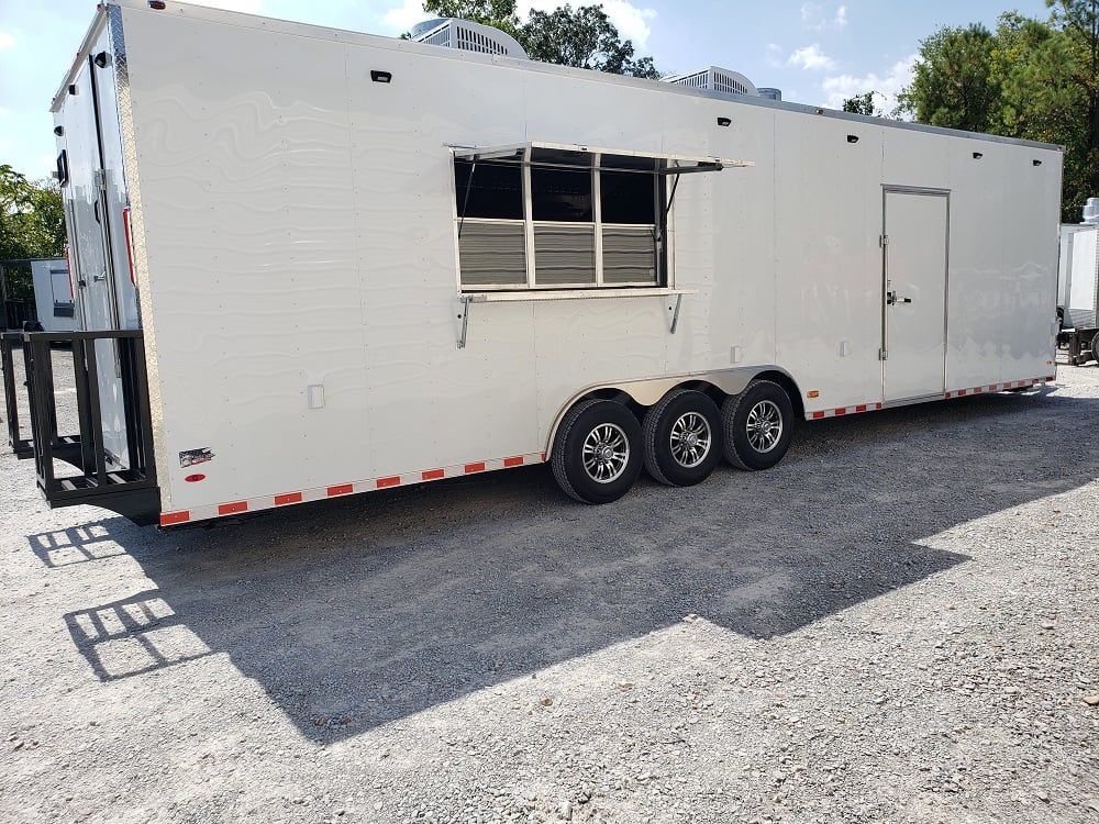 8.5' x 32' White Vending Concession Food Trailer