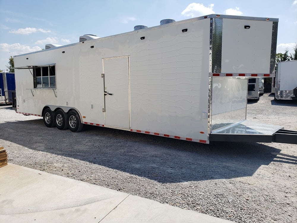 8.5' x 32' White Vending Concession Food Trailer