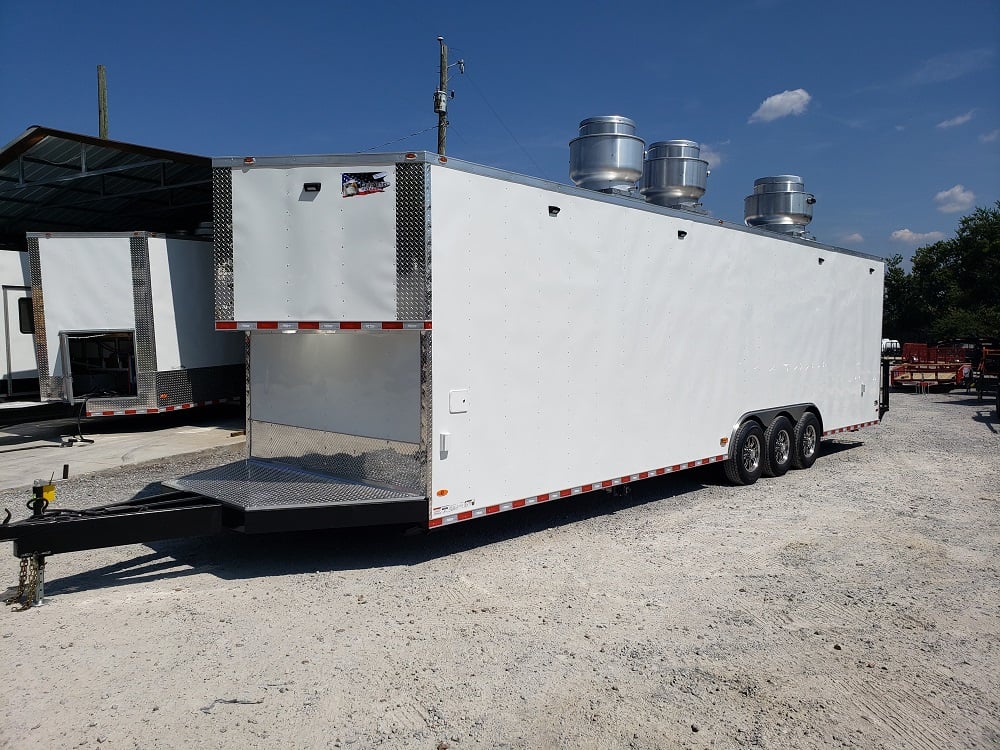 8.5' x 32' White Vending Concession Food Trailer