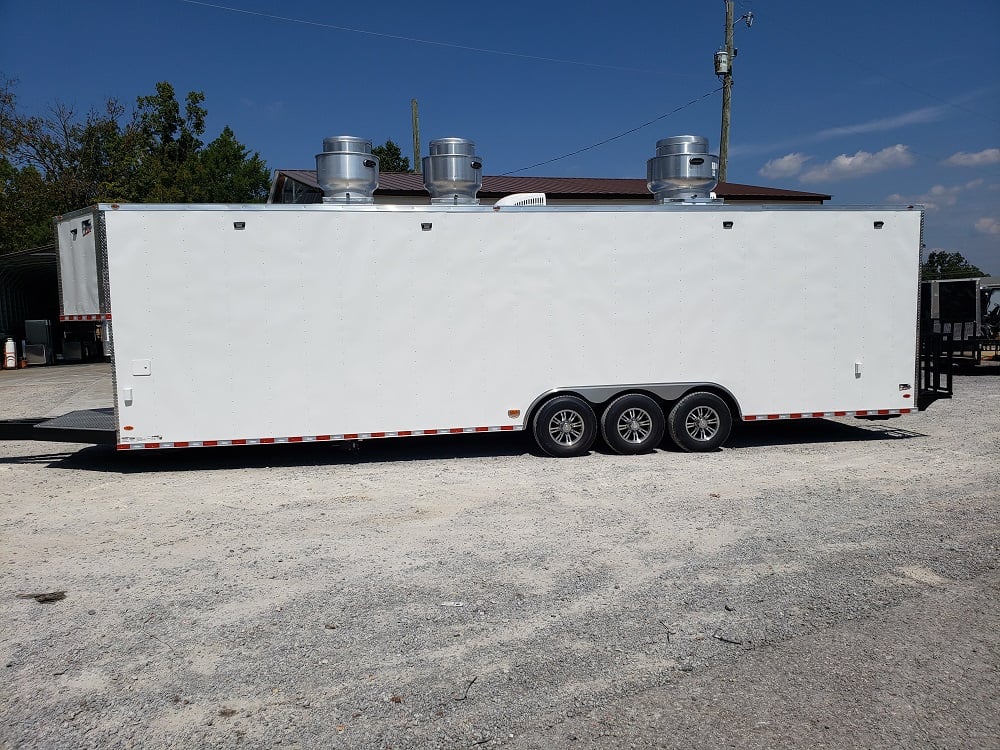 8.5' x 32' White Vending Concession Food Trailer